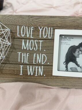 Rustic Wood 'Love You Most' Photo Frame - White Accent